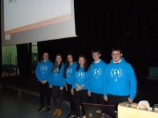 
The Scottish youth participants present at local High School. 
